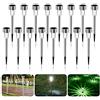 GAOUTO 16 luci solari da giardino, lampada solare da giardino in acciaio inox, impermeabile, lampada solare da giardino, luce solare, decorazione per esterni, luci di sicurezza, giardino patio prato