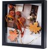 Muzilife, cornice portafoto 3D, da riempire, 20 x 20 cm, con vetro, 1 pezzo, nero