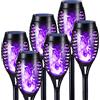 Geemoo Solari Esterno Giardino Fiamma Luci 6 Pezzi Lampade Solari da Giardino Torcia Luce con Viola Fiamma Tremolante Realistico, Luci Decorative per Halloween Esterno, Giardino, Patio, Prato