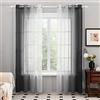 Deconovo 2 Pezzi Tende Camera da Letto per Finestre Interni, Tende Trasparenti in Voile Trasparenti con Occhielli, 140x260cm (Larghezza x Altezza), Nero