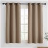 PONY DANCE Tenda Corta Oscurante Camera da Letto Tenda Termica Isolante Freddo e Caldo per Finestre Piccole con Anelli Curtains per Interni 2 Pezzi L 90 x A 150 cm, Moca
