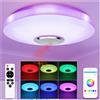 TODEHI Plafoniera LED RGB con Altoparlante Bluetooth, 36W Lampada da Soffitto Dimmerabile con Telecomando e Controllo APP, Lampadario per la Cameretta Cucina Soggiorno
