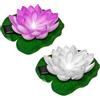 HuaMuDM Luce Artificiale Loto Galleggiante, 2 Pezzi Lampada Loto per Esterno, Luce di Loto Galleggiante per Stagno, simulazione artificiale loto ninfea, Fiori Galleggianti per Laghetti (B)