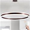 LAMPLAY Lampada A Sospensione Moderna A LED Rotonda, 1 Lampadario Ad Anello Marrone, Dimmerabile Con Telecomando 3000K-6000K Lampada Da Soffitto, Altezza Regolabile, Soggiorno Camera Da Letto(Ø100cm)