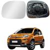 Polcar Vetro Specchietto Sinistro Fiat Panda dal 2009, Retrovisore, Esterno, Riscaldabile, Termico, 71775773, Vetro Cromato Convesso, Lato guida conducente
