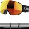 Salomon Radium AF, Occhiali Sci Snowboard Unisex: Stile da Pro, Alta Acuità Visiva, e Vestibilità Asiatica, Nero, Senza Taglia