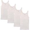 HERMKO 2000 4 Canottiere da Donna in Cotone Biologico 100%, Farbe:Bianco, Größe Kinder:3-4 Anni