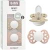 BIBS Infinity GLOW Ciuccio, 6-18 mesi, confezione da 2, Vanilla/Blush