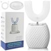 Eshomey Spazzolino ad Ultrasuoni, Spazzolino Automatico, Elettrico Spazzolino per Sbiancamento dei Denti con Timer e Ricarica Wireless Spazzolino Elettrico a 360° per Adulti (Bianco)