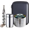 Spespo Grinder set, Spespo Macinino Meccanico per Spezie, Skull Pattern, Ø 50mm, 4 Pezzi, Macina Erbe e erba, spezie, pepe, sale, con cranio Pipa in metallo, Stash Storage Jar (Borsa con zip)