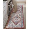 COLOR&GEOMETRY Tappeto Cucina Vintage Boho, Tappeto runner Antiscivolo e Impermeabile Grandi Dimensioni, Cuscino Antifatica da 10 mm per Davanti al Lavello e Corridoio, 60x150cm, Rosso