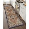 COLOR&GEOMETRY Tappeto Cucina Vintage Boho, Tappeto runner Antiscivolo e Impermeabile Grandi Dimensioni, Cuscino Antifatica da 10 mm per Davanti al Lavello e Corridoio, 60x150cm, Corallo caldo
