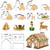 XiXiYang Set di formine per biscotti a forma di casa di pan di zenzero, 18 pezzi, kit 3D per biscotti a forma di uomo pre-cotto, in acciaio inox, per fondente, muffin, biscotti, kit di cottura fai da