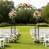 GarveeLife Arco da giardino stabile, 220 x 120/150 x 40 cm, in metallo, per piante rampicanti, decorazione per matrimoni e giardini