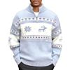 Generico Maglione Natalizio Uomo Norvegese, Pullover Collo Alto A Mezza Zip, Maglia Jacquard Con Motivi Renne-Fiocchi Di Natale, Maglioni Invernale Caldo Lavorato, Jumper Pullover Casual, Abbigliamento Festivo