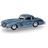 herpa Modellino d'auto Mercedes-Benz 300 SL Gullwing, azzurro metallico, miniatura in scala 1:87, pezzo da collezione, Made in Germany, modello in plastica