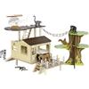 PAPO - Bush Hospital 3+ anni - Ambiente di gioco in legno - Scoperta di animali esotici - Giocattolo da collezione per bambini