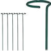 Relaxdays Bastoncini per Piante in Metallo, Set da 6 Ausili per Rampicanti, Supporti Piantine, L: 60 cm, Verde Scuro
