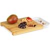 Relaxdays Tagliere in Bambù con Vaschetta Estraibile per Alimenti Tagliati e Raccogli Bucce, HLP: 3x30x25cm Beige/Bianco