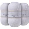 Utopia Crafts DK Double Knitting Yarn 3x 100g (White)