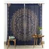 Popular Handicrafts Tenda per finestra, stile indiano, hippie, bohémien, bellissima, blu, oro, per camera da letto, soggiorno, balcone, mantovana