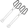 Relaxdays Pinza da Cucina, Set da 2, Manico Gommato Antiscivolo, Griglia e Buffet Acciaio, Lunghezza 33 cm, Grigio Nero, Inox