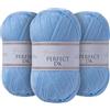 Utopia Crafts DK Double Knitting Yarn 3x 100g (Baby Blue)