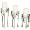CosmoLiving by Cosmopolitan Portacandele in alluminio contemporaneo, set di 3 30,5 cm, 25,4 cm, 20,3 cm H, argento
