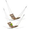 Relaxdays Scala per Pappagalli, Set da 2 Ponti in Legno per Gabbietta, Scaletta Flessibile Roditori, Marrone Naturale, Cotone, 2 x 86 x 10 cm