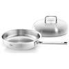 Fissler Original-Profi Collection - Set di padelle in acciaio inox, 2 pezzi (diametro 28 cm) padella non rivestita con manico, grande coperchio, compatibile induzione