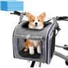Ysislybin Cestino Anteriore Bici Staccabile, Cestino da Bici Anteriore per Cani Gatti fino a 10KG Adattatore Manubrio Multiuso con Finestre in Rete Traspirante Cuscino Impermeabile per Trasporto Cani e Gatti