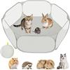 Aomig Recinto per Animali Domestici, Pieghevole Recinto con Borsa per Il Trasporto, Box per Piccoli Animali, Portatile Tenda della Gabbia per Porcellini d'India, Conigli, Criceti, Gatti, Cani(Grigio)