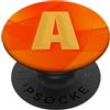 Monogram Initial Letter A Personalized G Monogramma iniziale lettera A Pop Socket arancione lettera A PopSockets PopGrip Intercambiabile