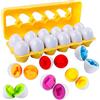 HVDHYY Uovo Giocattolo Uova di Abbinate Colore e Forma Riconoscimento 12pcs 2 in 1 Montessori Uova Plastica Giocattoli Educativi Viaggio Apprendimento per Bambini 1 2 3 4 Anni