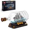 Mould King 10070 Nave pirata in bottiglia Mattoncini da costruzione Black Pearl Veliero Morsetto da costruzione Modello di nave da collezione per bambini dagli 8 anni in su (778 pezzi) (MK10070)