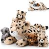 Zomiboo Set 5 Animali di Peluche Ghepardo Peluche Mamma Ghepardo Grande 4 Teneri Cuccioli di Ghepardo nella Pancia per Ragazzi e Ragazze Compleanno Regali di Laurea Decorazioni Feste(Stile Sdraiato)