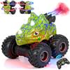 Orvyna Macchinine giocattolo a forma di dinosauro - Monster Truck telecomandati con luci a LED e musica, giocattoli a forma di dinosauro per bambini con rotazioni a 360° e drifting (Verde)