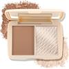 Boobeen 2 Colori Blush and Highlighter Contour Makeup Palette, Matte e Shimmer Contouring Powder Face Blusher Highlight Bronzer Shade, Altamente Pigmentato Sfumabile