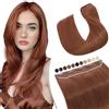 Elailite Extension Clip Capelli Veri Fascia Unica #33 Castano Ramato Scuro - 55cm 100% Remy Human Hair Naturali Lisci 55g