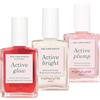 Manucurist Set Smalto Unghie Manucurist Active Icons Trio - Smalti Active Glow Raspberry, Bright, Plump - Trattamento illuminante e cura - Smalto Rinforzante Unghie - Cofanetto Regalo Donna
