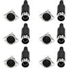 eMagTech 6pcs 5 Pin DIN Spina Maschio Adattatore Femmina Saldatura Pannello Montaggio per Apparecchiature Digitali Segnali Video Telaio