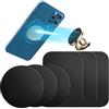 Esshogo 6 piastre metalliche per cellulare, piastra metallica sottile, autoadesive, set rettangolare e rotonda in metallo per magneti, accessori per auto, supporto per cellulare