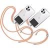 TBOC 2X Cordino Catenella Laccio Strap Porta Cover [Arancio Chiaro] con Toppa di Plastica [Nero] Telefono Cellulare da Collo - Tracolla Catenina Cordini da Cellulari Accessori Universale Laccetti