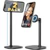 COOPER MagStand - Supporto per iPhone Regolabile per Scrivania Magnetico | Magsafe Stand per iPhone 17 (Pro Max) 16/15/14/13/12, Porta Cellulare da Tavolo, Supporto Telefono (x2 - Nero Netto)