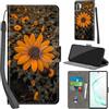 PHINIENLAND Cover per Samsung Galaxy Note 10 Plus Case PU Pelle Custodia [Kickstand] [Chiusura magnetica] [Slot per Schede], Portafoglio Flip Custodia per Samsung Note 10 Plus,Crisantemo
