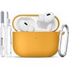 TNSNK for AirPods Pro 2nd/1st Case, Silicone Shockproof Protection Case with Clean Kit & Keychain, Support Wireless Charging - Cream Yellow