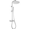 JOHO Colonna Doccia in Acciaio INOX con Miscelatore Termostatica, Asta Doccia Saliscendi con Soffione e Doccetta, Set Doccia a Pioggia con Soffione 30 cm Cromo