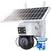 SHIWOJIA 4G Telecamera SIM Esterno con Solare, 2K 4MP 360° PTZ Telecamera Senza Fili con Batteria 12000mAh, Rilevamento PIR, Audio Bidirezionale, Allarmedi Luce Rossa e Blu, SD& Cloud archiviazione