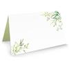 Logbuch-Verlag 50 segnaposto da Personalizzare Scrivere Color Bianco Verde con rametti Fiori targhetta per Nome Decorazione da Tavolo Matrimonio Comunione