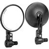 KEMIMOTO Specchietti Moto Omologati E24, 2 Pezzi Specchietto Retrovisore Manubrio con CNC per MT-07, MT-09, XSR700, XSR900, TMAX, Tondi Specchi Moto per Maniglia a Vite MR16